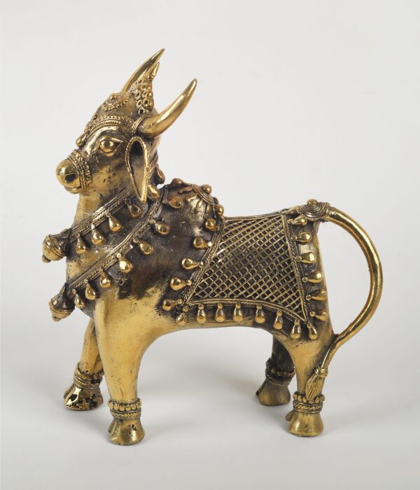 Standing Nandi Statue Brass