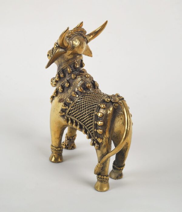 Standing Nandi Statue Brass