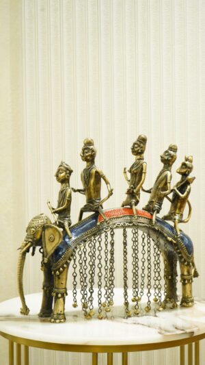 Dhokra Art Elephant Ram Sawari