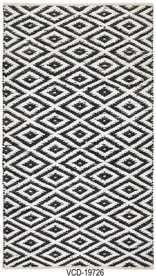 Monochrome Echo Hand Woven Cotton Rug