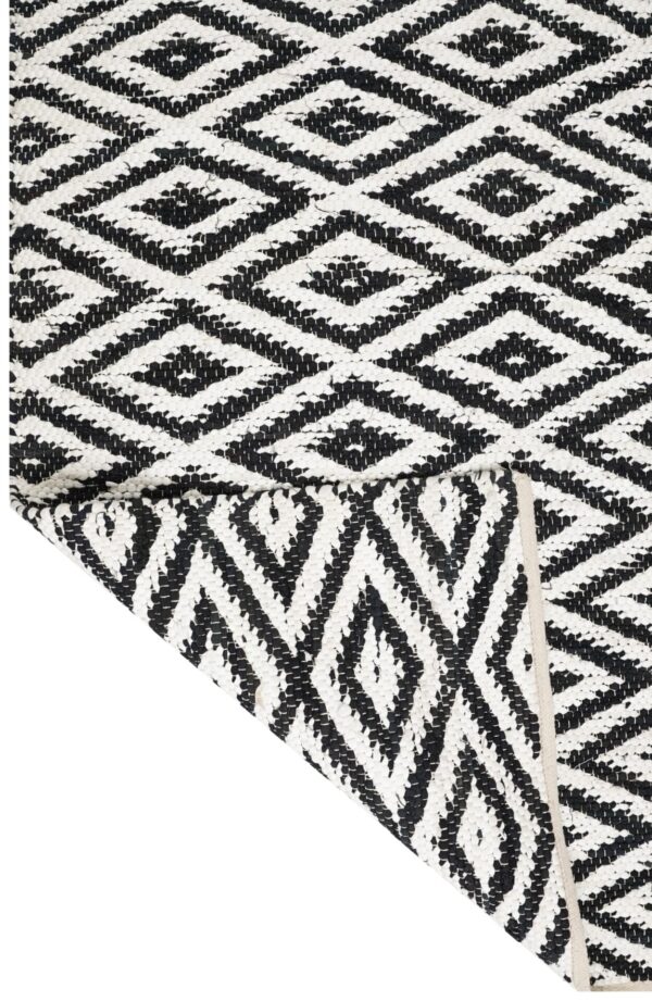 Monochrome Echo Hand Woven Cotton Rug