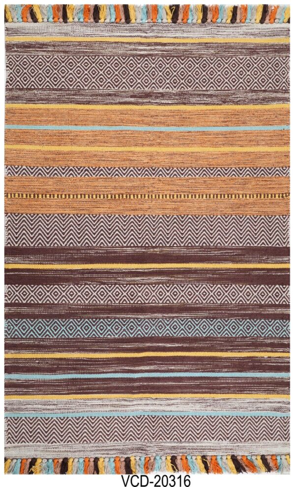 Kesar Dhari Hand Woven Cotton Rug