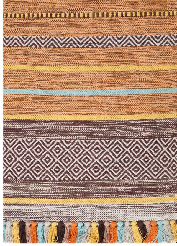 Kesar Dhari Hand Woven Cotton Rug