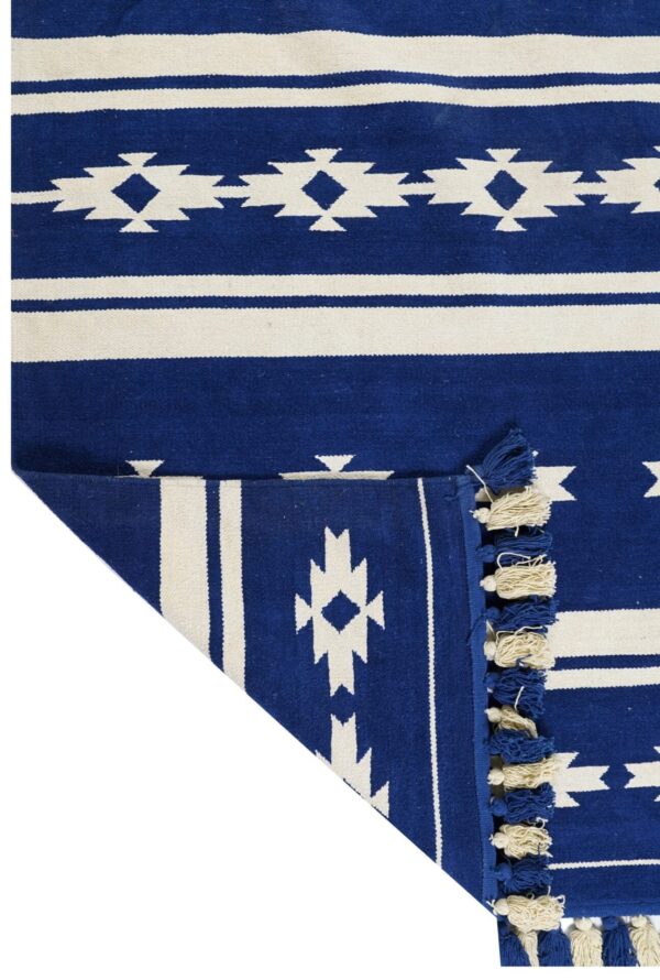 Indigo Horizon Hand Woven Cotton Rug