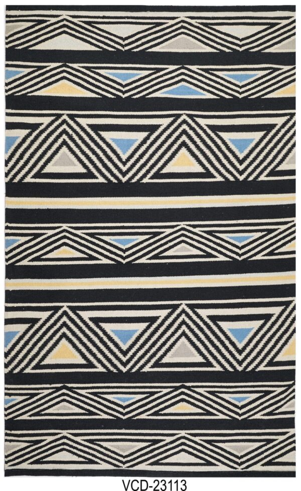 Midnight Mirage Hand Woven Cotton Rug