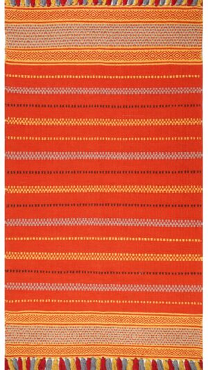 Sunset Stripes Hand Woven Cotton Rug