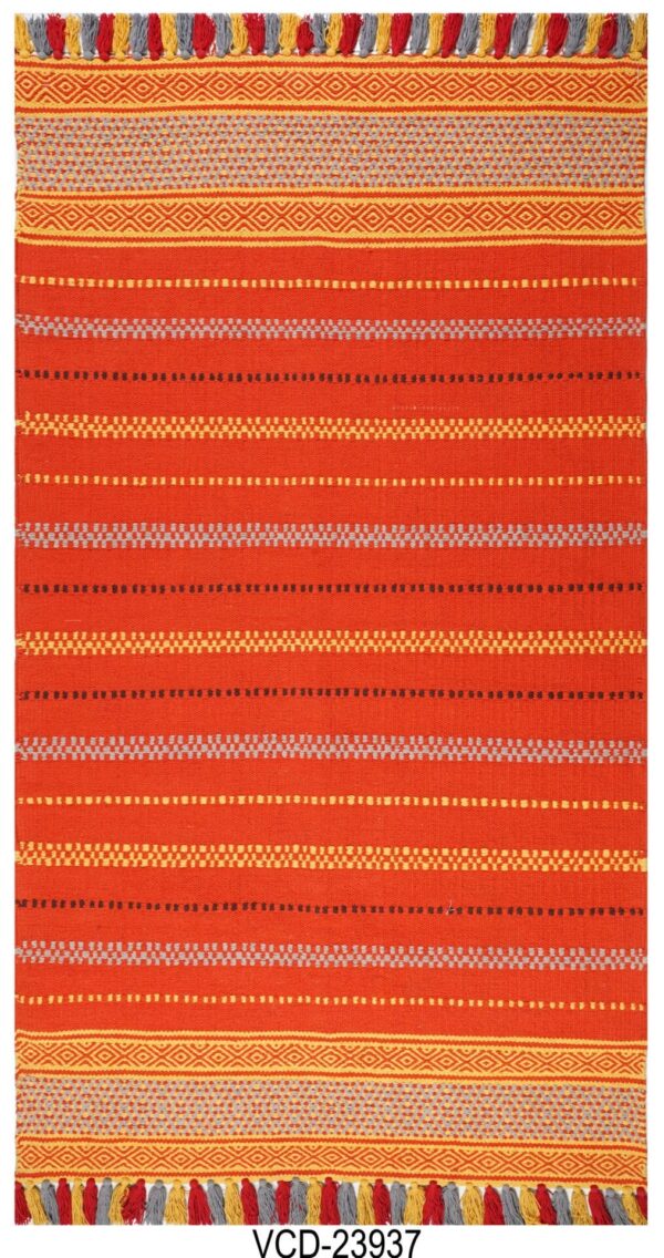 Sunset Stripes Hand Woven Cotton Rug