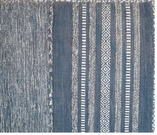 Indigo Horizon Hand Woven Cotton Rug