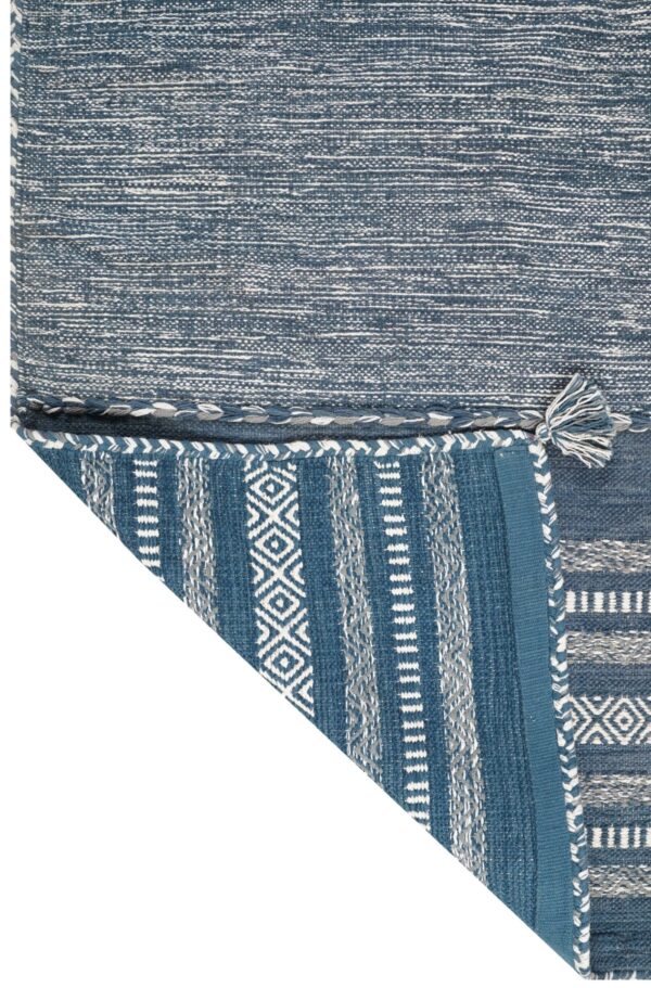 Indigo Horizon Hand Woven Cotton Rug