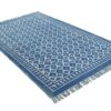 Sapphire Bloom Hand Woven Cotton Rug