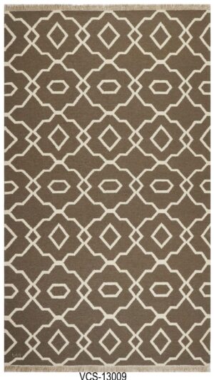 Tavish Lattice Hand Knotted Woolen Soumak Carpets