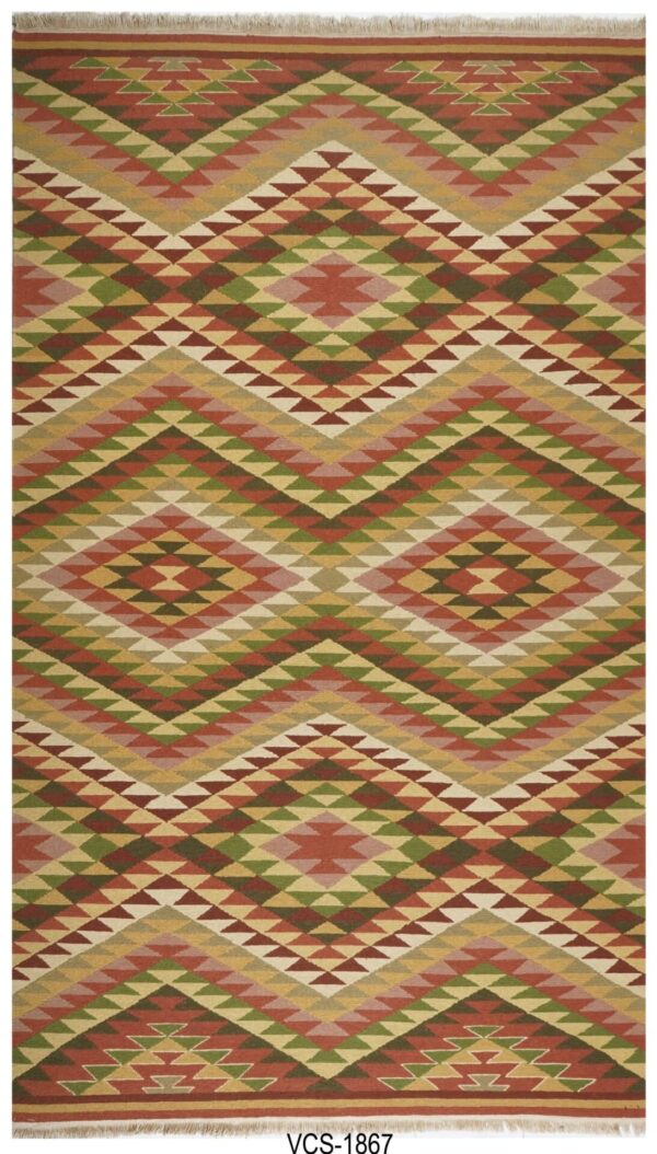 Viraang Geometric Hand Knotted Soumak Carpets