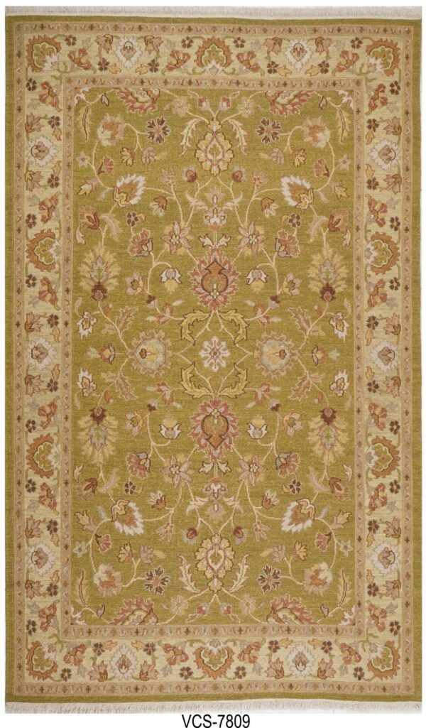 Mehndi Beige Hand Knotted Soumak Carpets