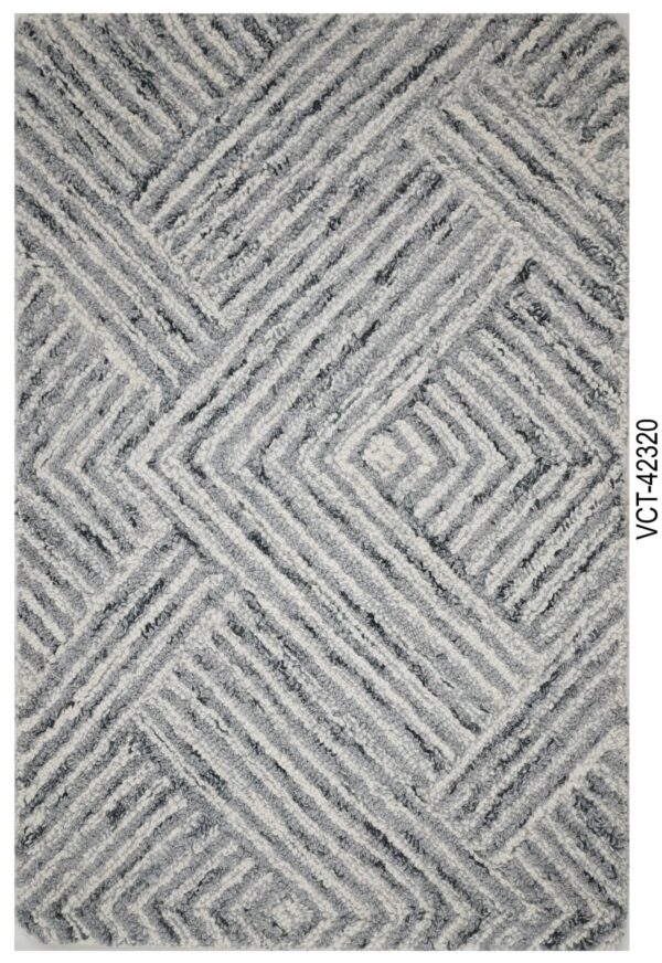 Grey Chevron Hand Tufted Broadloom Roll Carpets