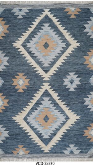 Indigo Kilim Hand Woven Woolen Rug
