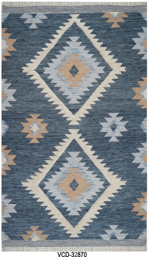 Indigo Kilim Hand Woven Woolen Rug