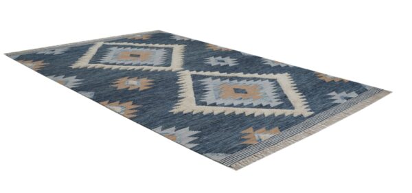 Indigo Kilim Hand Woven Woolen Rug