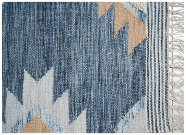 Indigo Kilim Hand Woven Woolen Rug