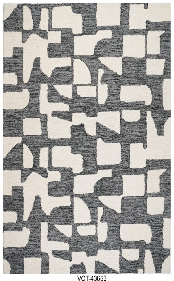 Noir Abstract Hand Tufted Woolen Carpets